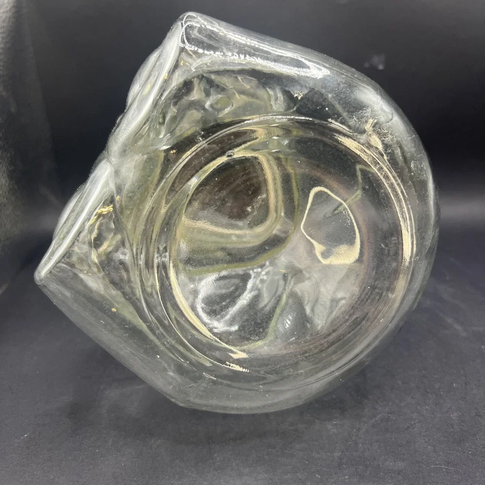 Teddy Bear Cookie Jar Glass Canister Hermetic Wire Clamp Lid Unmarked Vintage